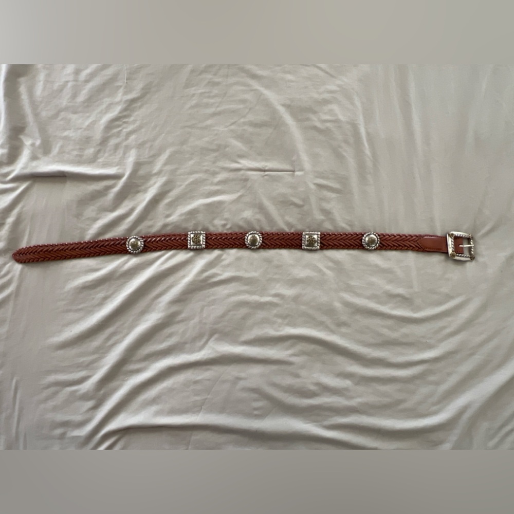 Brown Belt with Silver Buckles